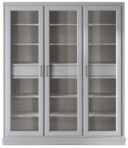 Luxus LED Bücherschrank Regalschrank Wohnzimmerschrank Büroschrank Grau Luxury LED Bookcase Shelf Cabinet Living Room Cabinet Office Cabinet Gray