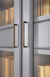 Luxus LED Bücherschrank Regalschrank Wohnzimmerschrank Büroschrank Grau Luxury LED Bookcase Shelf Cabinet Living Room Cabinet Office Cabinet Gray