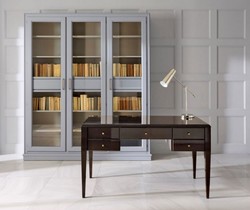 Luxus LED Bücherschrank Regalschrank Wohnzimmerschrank Büroschrank Grau Luxury LED Bookcase Shelf Cabinet Living Room Cabinet Office Cabinet Gray