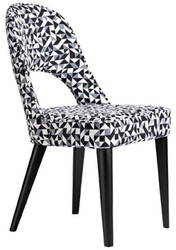 Casa Padrino ensemble de 4 Chaises de salle à manger Art Déco de luxe blanc / gris / noir 49 x 61 x H. 89 cm - Chaises de cuisine avec motif - Mobilier salle à manger - Mobilier Art Déco de luxe