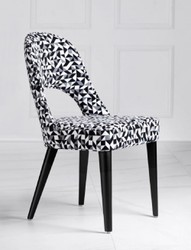 Casa Padrino ensemble de 4 Chaises de salle à manger Art Déco de luxe blanc / gris / noir 49 x 61 x H. 89 cm - Chaises de cuisine avec motif - Mobilier salle à manger - Mobilier Art Déco de luxe
