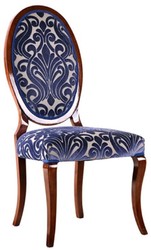 Casa Padrino ensemble de 6 Chaises de salle à manger Art Nouveau de luxe bleu / crème / marron 51 x 48 x H. 106 cm - Chaises de cuisine avec motif - Mobilier de salle à manger Baroque & Art Nouveau