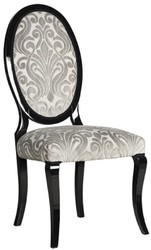 Casa Padrino luxury Art Nouveau dining chair set of 6 gray / black 51 x 48 x H. 106 cm - Elegant kitchen chairs with pattern - Baroque & Art Nouveau dining room furniture - Luxury quality