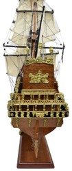 Casa Padrino luxury flagship Soleil Royal brown 95 x 29 x H. 90 cm - Handmade decorative ship - Wooden ship - Sailing ship - Warship - Model ship - Living room decoration - Decorative accessories