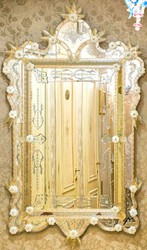 Casa Padrino luxury baroque mirror yellow - Magnificent wall mirror in the venetian style - Castle furniture - Baroque furniture - Luxury furniture in baroque style - Made in Italy