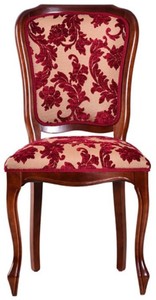 Casa Padrino Luxus Jugendstil Esszimmerstuhl 6er Set Bordeauxrot / Creme / Braun 49 x 57 x H. 99 cm - Elegante Küchenstühle mit Muster - Barock & Jugendstil Esszimmer Möbel - Luxus Qualität