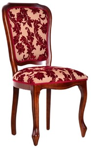 Casa Padrino Luxus Jugendstil Esszimmerstuhl 6er Set Bordeauxrot / Creme / Braun 49 x 57 x H. 99 cm - Elegante Küchenstühle mit Muster - Barock & Jugendstil Esszimmer Möbel - Luxus Qualität