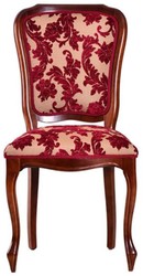 Casa Padrino luxury Art Nouveau dining chair set of 6 bordeaux red / cream / brown 49 x 57 x H. 99 cm - Elegant kitchen chairs with pattern - Baroque & Art Nouveau dining room furniture