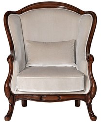 Luxus Jugendstil Wohnzimmer Sessel Grau Dunkelbraun Hochglanz Luxury Art Nouveau Living Room Armchair Gray Dark Brown High Gloss