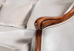 Casa Padrino canapé Art Nouveau de luxe gris / marron foncé brillant 202 x 85 x H. 100 cm - Canapé de salon élégant - Mobilier de salon - Mobilier de luxe en style Art Nouveau