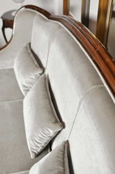 Casa Padrino canapé Art Nouveau de luxe gris / marron foncé brillant 202 x 85 x H. 100 cm - Canapé de salon élégant - Mobilier de salon - Mobilier de luxe en style Art Nouveau