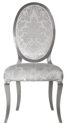 Casa Padrino ensemble de 6 chaises de salle à manger Art Nouveau de luxe argent / gris / argent 51 x 48 x H. 106 cm - Chaises cuisine avec motif - Mobilier de salle à manger Baroque & Art Nouveau