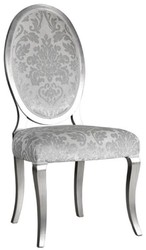 Casa Padrino ensemble de 6 chaises de salle à manger Art Nouveau de luxe argent / gris / argent 51 x 48 x H. 106 cm - Chaises cuisine avec motif - Mobilier de salle à manger Baroque & Art Nouveau