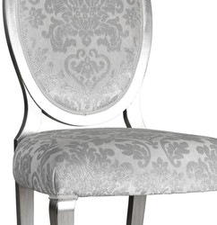 Casa Padrino ensemble de 6 chaises de salle à manger Art Nouveau de luxe argent / gris / argent 51 x 48 x H. 106 cm - Chaises cuisine avec motif - Mobilier de salle à manger Baroque & Art Nouveau