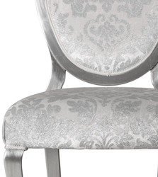 Casa Padrino ensemble de 6 chaises de salle à manger Art Nouveau de luxe argent / gris / argent 51 x 48 x H. 106 cm - Chaises cuisine avec motif - Mobilier de salle à manger Baroque & Art Nouveau