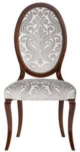 Casa Padrino Luxus Jugendstil Esszimmerstuhl 6er Set Silber / Dunkelbraun 51 x 48 x H. 106 cm - Elegante Küchenstühle mit Muster - Barock & Jugendstil Esszimmer Möbel - Luxus Qualität