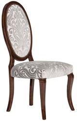 Casa Padrino set di 6 sedie da pranzo Art Nouveau di lusso argento / marrone scuro 51 x 48 x A. 106 cm - Eleganti sedie da cucina con motivo - Mobili per Sala da Pranzo Barocco e Art Nouveau