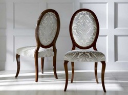 Casa Padrino set di 6 sedie da pranzo Art Nouveau di lusso argento / marrone scuro 51 x 48 x A. 106 cm - Eleganti sedie da cucina con motivo - Mobili per Sala da Pranzo Barocco e Art Nouveau