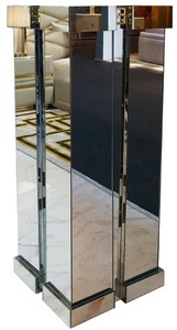 Casa Padrino Vaso per Fiori a Pilastro di Lusso Oro 50 x 50 x A. 150 cm - Vaso per Piante Pilastro a Specchio - Vaso Deco da Soggiorno - Mobili di Lusso - Qualità Luxury - Fatto in Italia