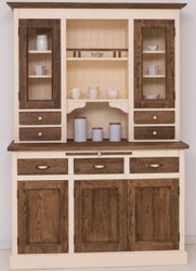 Landhausstil Massivholz Küchenschrank Esszimmerschrank Creme Dunkelbraun Country Style Solid Wood Kitchen Cabinet Dining Room Cabinet Cream Dark Brown