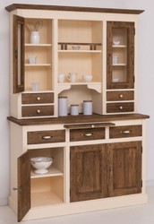 Landhausstil Massivholz Küchenschrank Esszimmerschrank Creme Dunkelbraun Country Style Solid Wood Kitchen Cabinet Dining Room Cabinet Cream Dark Brown