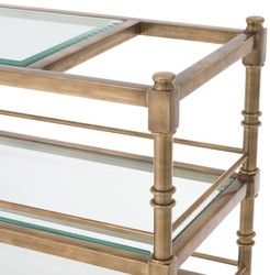 Casa Padrino chariot de service laiton vintage 82 x 46 x H. 80 cm - Chariot de restauration hôtel restaurant - Accessoires gastronomie hôtel restaurant - Meuble de luxe