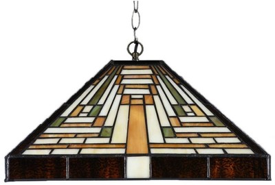 Casa Padrino Luxus Tiffany Hängeleuchte Mehrfarbig 36 x 36 x H. 16 cm - Art Deco Tiffany Hängelampe - Wohnzimmer Hängeleuchte - Deko Hängeleuchte - Luxus Tiffany Leuchten - Art Deco Leuchten