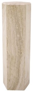 Casa Padrino Luxus Deko Säule 31 x 31 x H. 99 cm - 5 Eckige Travertin Naturstein Säule - Pflanzensäule - Wohnzimmer Deko Säule - Hotel Deko Säule - Luxus Möbel - Luxus Qualität