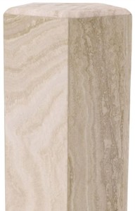 Casa Padrino Luxus Deko Säule 31 x 31 x H. 99 cm - 5 Eckige Travertin Naturstein Säule - Pflanzensäule - Wohnzimmer Deko Säule - Hotel Deko Säule - Luxus Möbel - Luxus Qualität