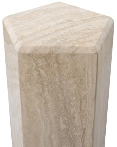 Casa Padrino Luxus Deko Säule 31 x 31 x H. 99 cm - 5 Eckige Travertin Naturstein Säule - Pflanzensäule - Wohnzimmer Deko Säule - Hotel Deko Säule - Luxus Möbel - Luxus Qualität