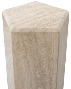 Casa Padrino Luxus Deko Säule 31 x 31 x H. 79,5 cm - 5 Eckige Travertin Naturstein Säule - Pflanzensäule - Wohnzimmer Deko Säule - Hotel Deko Säule - Luxus Möbel - Luxus Qualität