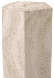 Casa Padrino colonne décorative de luxe 31 x 31 x H. 79,5 cm - Colonne en travertin pierre naturelle à 5 côtés - Colonne végétale - Colonne décorative de salon - Meuble de luxe