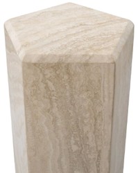 Casa Padrino colonne décorative de luxe 31 x 31 x H. 79,5 cm - Colonne en travertin pierre naturelle à 5 côtés - Colonne végétale - Colonne décorative de salon - Meuble de luxe