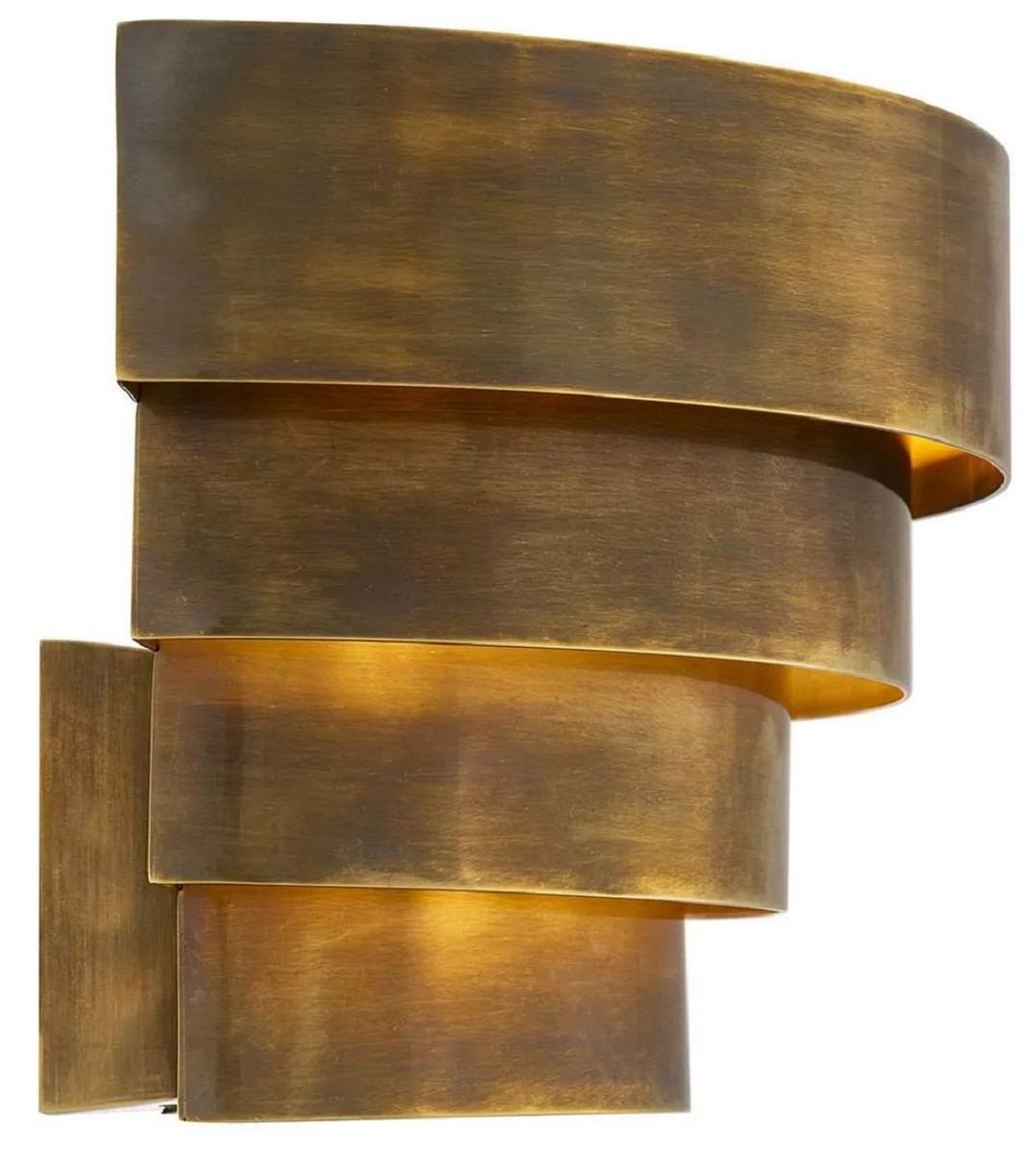 Casa Padrino lámpara de pared de lujo latón vintage 30 x 16 x A. 18,5 cm - Lámpara de pared de latón semicircular - Lámpara de pared de salón - Lámpara de pared de hotel - Iluminación de lujo