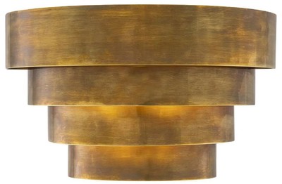 Casa Padrino lámpara de pared de lujo latón vintage 30 x 16 x A. 18,5 cm - Lámpara de pared de latón semicircular - Lámpara de pared de salón - Lámpara de pared de hotel - Iluminación de lujo