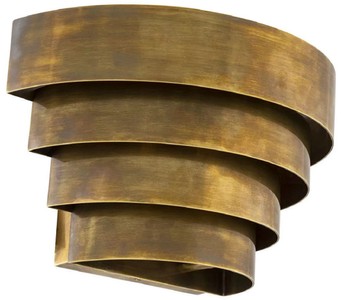 Casa Padrino Luxus Wandleuchte Vintage Messing 30 x 16 x H. 18,5 cm - Halbrunde Messing Wandlampe - Wohnzimmer Wandleuchte - Hotel Wandleuchte - Restaurant Wandleuchte - Luxus Leuchten