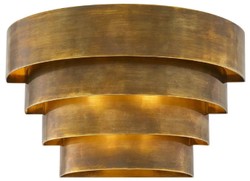 Casa Padrino luxury wall lamp vintage brass 30 x 16 x H. 18.5 cm - Semicircular brass wall lamp - Living room wall lamp - Hotel wall lamp - Restaurant wall lamp - Luxury lighting