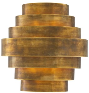 Casa Padrino lámpara de pared de lujo latón vintage 30 x 16 x A. 31 cm - Lámpara de pared de latón semicircular - Lámpara de pared de salón - Lámpara de pared de hotel - Iluminación de lujo