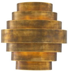 Casa Padrino applique murale de luxe laiton vintage 30 x 16 x H. 31 cm - Applique murale en laiton semi circulaire - Applique murale de salon - Applique murale d'hôtel - Luminaire de luxe