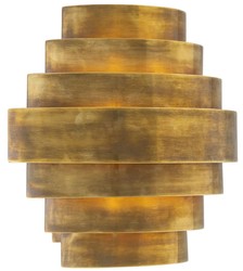 Casa Padrino applique murale de luxe laiton vintage 30 x 16 x H. 31 cm - Applique murale en laiton semi circulaire - Applique murale de salon - Applique murale d'hôtel - Luminaire de luxe