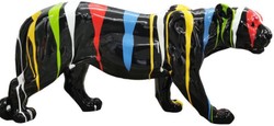 XXL Luxus Designer Garten Terrassen Wohnzimmer Deko Skulptur Figur Panther XXL Luxury Designer Garden Terrace Living Room Decorative Sculpture Figure Panther
