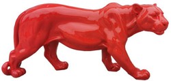 Casa Padrino scultura decorativa di lusso pantera rosso A. 80 x A. 35 cm - Figura decorativa grande - Scultura decorativa XXL - Figura decorativa XXL - Figure XXL di lusso - Figure di animali
