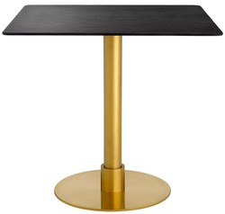 Casa Padrino luxury dining table black / brass 80 x 80 x H. 75 cm - Square stainless steel kitchen table with ceramic table top - Dining room furniture - Luxury furniture - Luxury furnishings