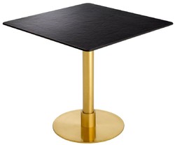 Casa Padrino luxury dining table black / brass 80 x 80 x H. 75 cm - Square stainless steel kitchen table with ceramic table top - Dining room furniture - Luxury furniture - Luxury furnishings