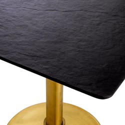 Casa Padrino luxury dining table black / brass 80 x 80 x H. 75 cm - Square stainless steel kitchen table with ceramic table top - Dining room furniture - Luxury furniture - Luxury furnishings