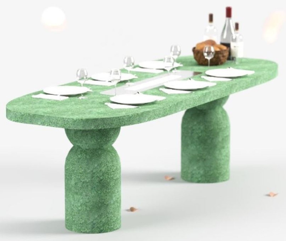 Casa Padrino Luxus Esstisch mit Bioethanol Kamin 240 x 110 x H. 75 cm - Verschiedene Farben - Esszimmertisch - Gartentisch - Esszimmer Möbel - Garten Möbel - Luxus Möbel - Luxus Einrichtung