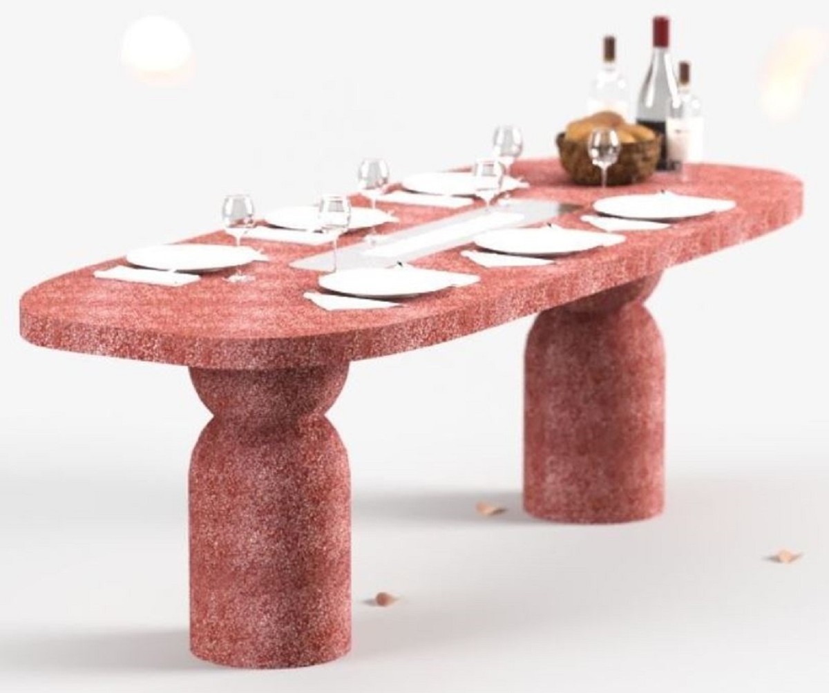 Casa Padrino Luxus Esstisch mit Bioethanol Kamin 240 x 110 x H. 75 cm - Verschiedene Farben - Esszimmertisch - Gartentisch - Esszimmer Möbel - Garten Möbel - Luxus Möbel - Luxus Einrichtung