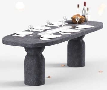 Casa Padrino Luxus Esstisch mit Bioethanol Kamin 240 x 110 x H. 75 cm - Verschiedene Farben - Esszimmertisch - Gartentisch - Esszimmer Möbel - Garten Möbel - Luxus Möbel - Luxus Einrichtung