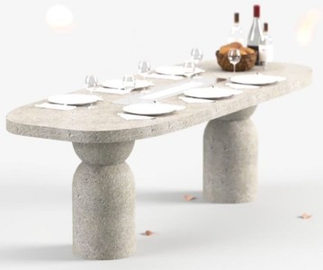 Casa Padrino Luxus Esstisch mit Bioethanol Kamin 240 x 110 x H. 75 cm - Verschiedene Farben - Esszimmertisch - Gartentisch - Esszimmer Möbel - Garten Möbel - Luxus Möbel - Luxus Einrichtung
