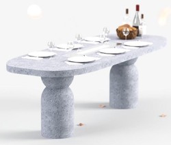 Casa Padrino tavolo da pranzo di lusso con camino a bioetanolo 240 x 110 x A. 75 cm - Diversi Colori - Tavolo da pranzo - Tavolo da giardino - Mobili sala da pranzo - Mobili da giardino
